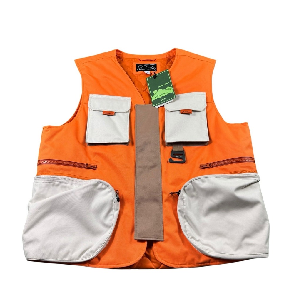 Eddie Bauer X HOMME FEMME Grey Duck Down 80/20‎ 650 Vest Hunting Orange S NWT